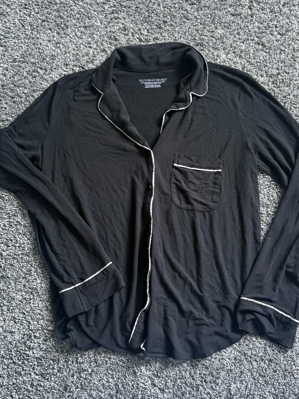Victoria's Secret Black Tee with White Logo Print